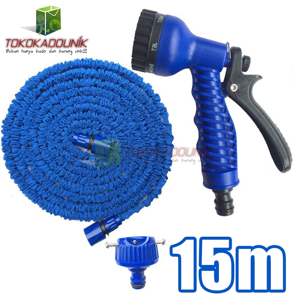 semprotan selang fleksibel elastis magic hose 15m - Selang Taman, mobil, Rumah + SPRAY GUN 